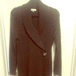 Calvin Klein dark heather grey fall dress